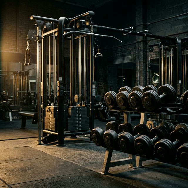 Premium gym equipment - dumbbells and cable machine